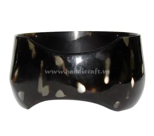 Black Horn with Polka Dots Bangle Bracelet HD00445, handmade buffalo horn jewelry