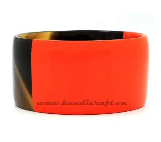 Buffalo Horn Bangle Bracelet with Lacquer HD00470, handmade buffalo horn jewelry