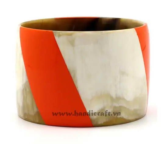 Horn Bangle Bracelet with Lacquer HD00471, handmade buffalo horn jewelry
