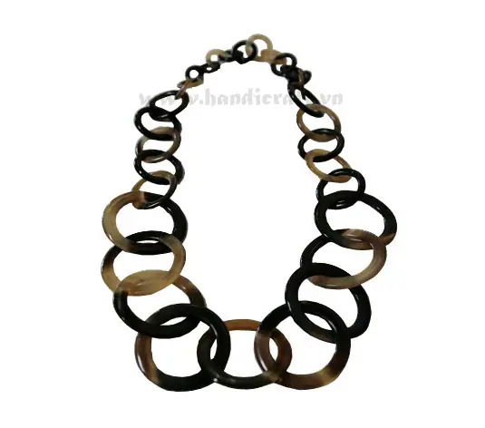 Large Round Horn Links HD10005, handmade buffalo horn jewelry