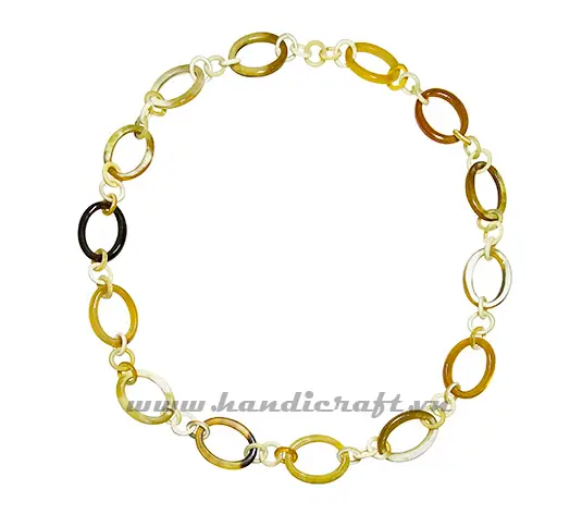Large Oval Horn with Small Round Horn Links HD10019, handmade buffalo horn jewelry