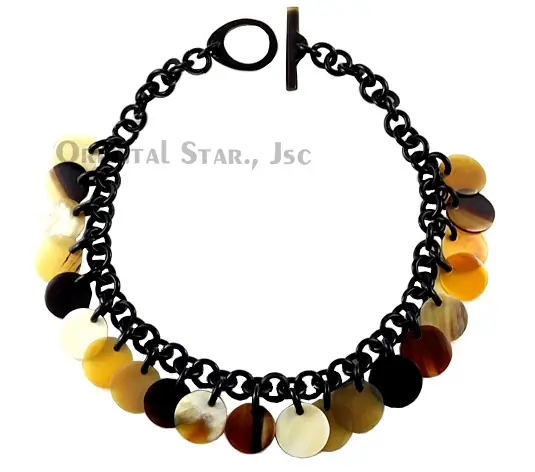 Dark Horn Circles HD10024, handmade buffalo horn jewelry