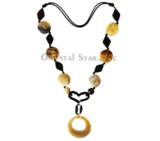 Natural Dark & Light Horn HD10028, handmade buffalo horn jewelry