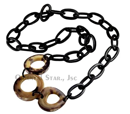 Oval Horn with Horn Tip Cut Pendants HD10033, handmade buffalo horn jewelry