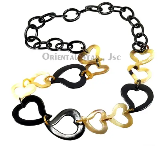 Horn Circles with Heart Shaped HD10036, handmade buffalo horn jewelry