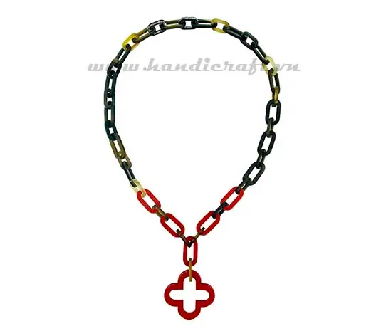 Horn Links with Red Lacquer HD10055, handmade buffalo horn jewelry