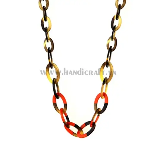 Oval Horn with Red Lacquer HD10056, handmade buffalo horn jewelry