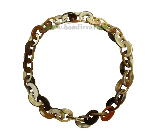 Thick Oval Horn Links HD10058, handmade buffalo horn jewelry