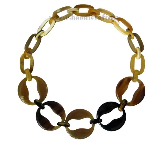 Oval & Round Horn HD10064, handmade buffalo horn jewelry