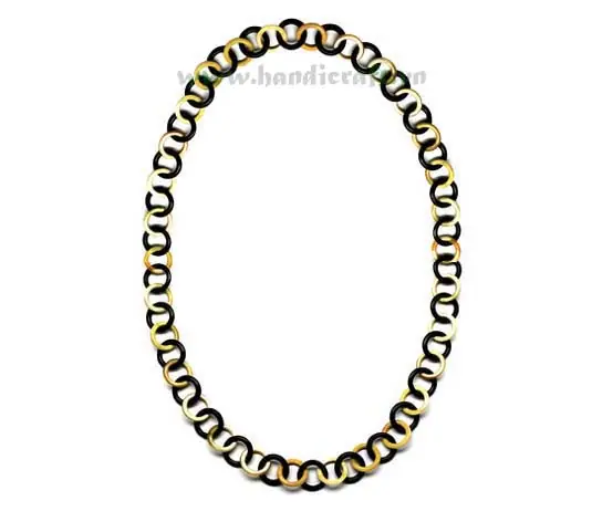 Small Black & White Horn Links HD10072, handmade buffalo horn jewelry