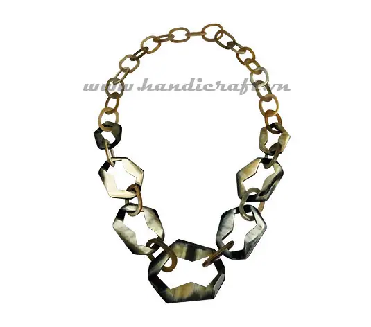 Dark Horn with Large Pendant HD10079, handmade buffalo horn jewelry