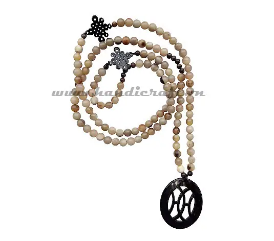 Horn Beaded with Large Pendant HD10082, handmade buffalo horn jewelry
