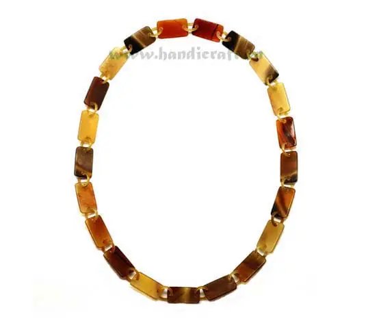 Rectangular Horn Chain HD10084, handmade buffalo horn jewelry