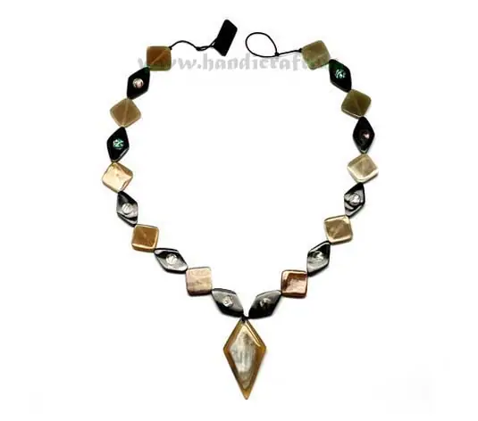 Diamond & Square Horn HD10111, handmade buffalo horn jewelry