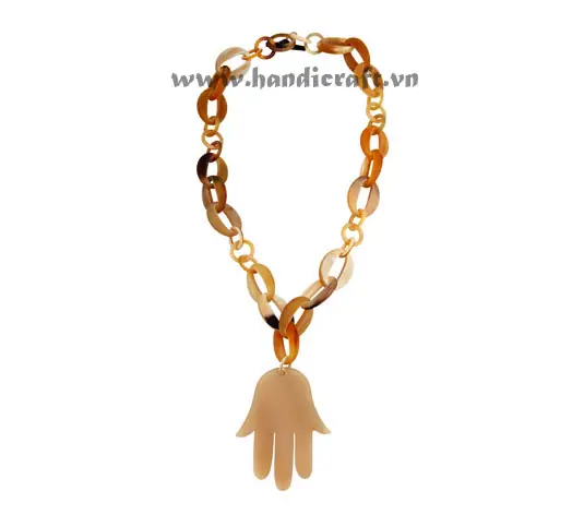 Honey Horn with Hand Pendant HD10126, handmade buffalo horn jewelry