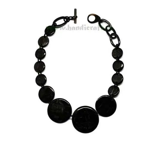 Round Solid Black Horn HD10136, handmade buffalo horn jewelry