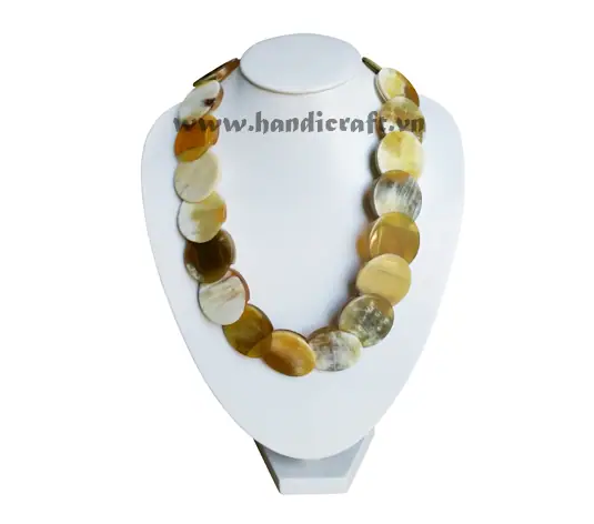 Round Horn Overlay HD10142, handmade buffalo horn jewelry