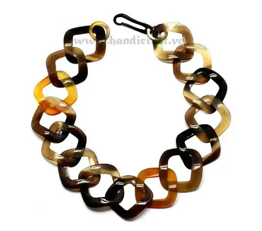 Square Curve Horn HD10149, handmade buffalo horn jewelry