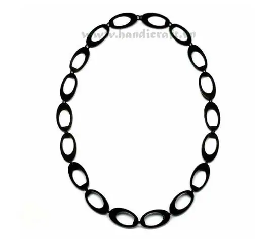 Black Oval Horn Links HD10174, handmade buffalo horn jewelry
