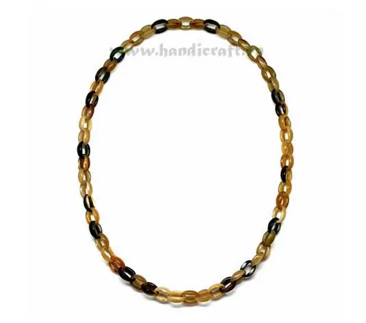 Small Oval Horn Links HD10184, handmade buffalo horn jewelry