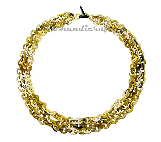 Small Oval Horn Link, Triple Layers HD10186, handmade buffalo horn jewelry
