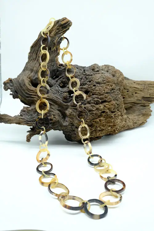Round Horn Links HD10188, handmade buffalo horn jewelry