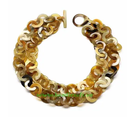 Round Horn Double Layers HD10196, handmade buffalo horn jewelry