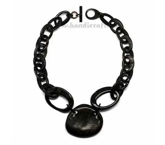Black Horn with Large Pendants HD10228, handmade buffalo horn jewelry
