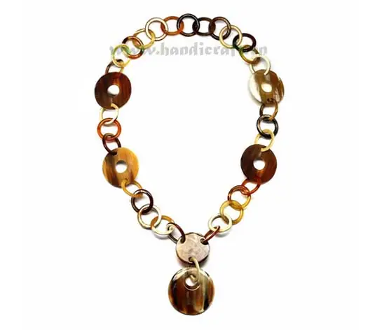 Round Horn Chain HD10236, handmade buffalo horn jewelry