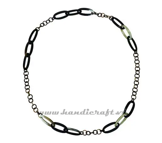 Small Horn Links with Large Oval HD10246, handmade buffalo horn jewelry