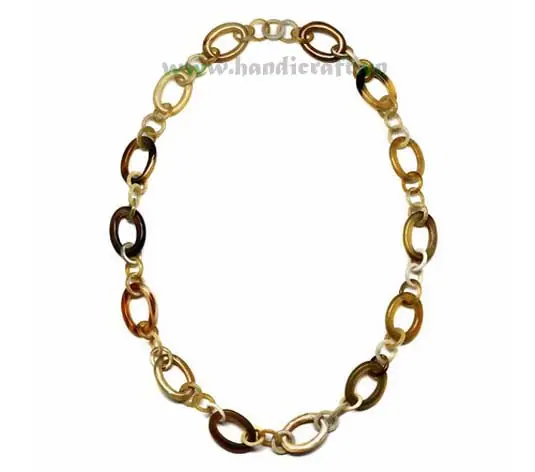 Light Oval & Round Horn HD10262, handmade buffalo horn jewelry