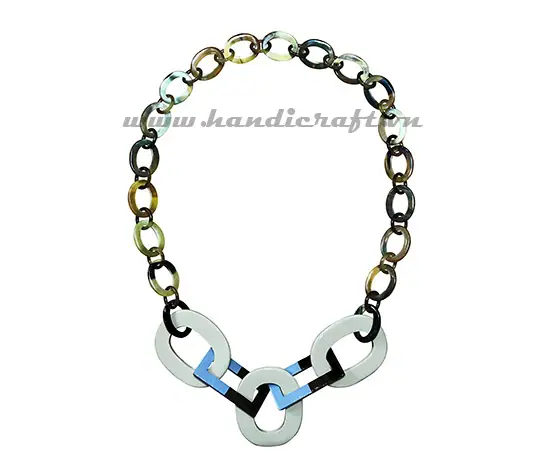 Horn Links with Orange Lacquer HD10291, handmade buffalo horn jewelry