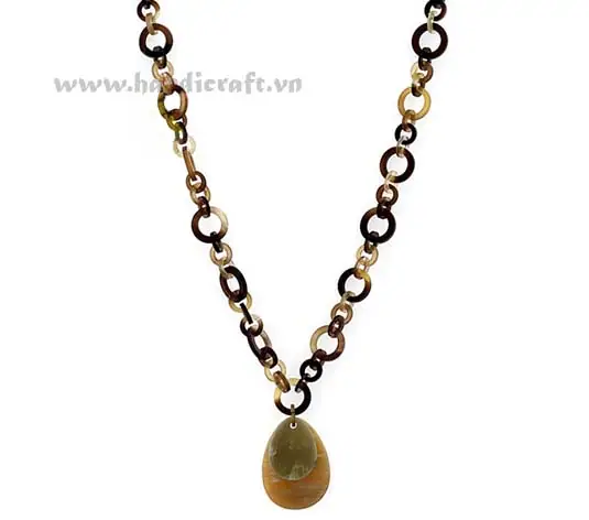 Small & Medium Horn Circle with Oval Pendant HD10303, handmade buffalo horn jewelry