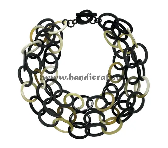 Shiny & Matte Horn Necklace HD10306, handmade buffalo horn jewelry