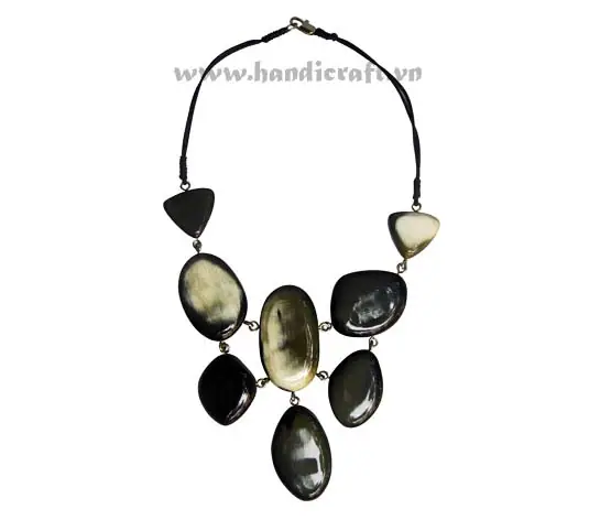 Horn Deco with Faux Leather HD10307, handmade buffalo horn jewelry