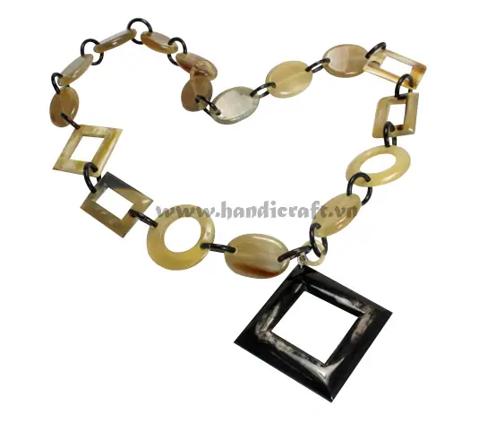 Multi Shape Horn Necklace HD10328, handmade buffalo horn jewelry
