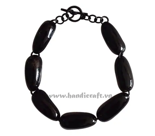 Solid Black Horn HD10335, handmade buffalo horn jewelry