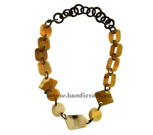 Round Rectangular & Square Horn Necklace HD10348, handmade buffalo horn jewelry