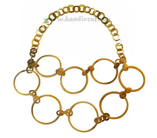 Small & Large Round Horn with Two Layers Pendant Necklace HD10352, handmade buffalo horn jewelry