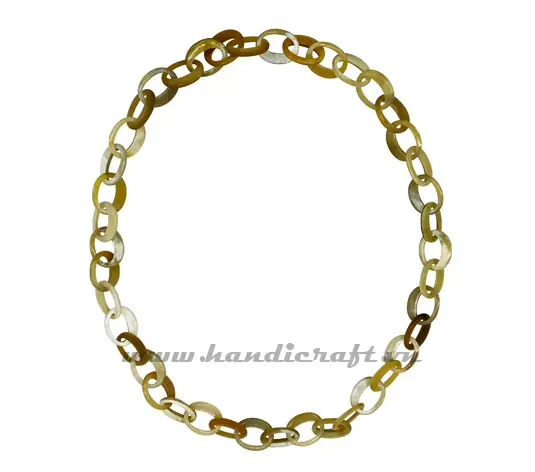 Natural Oval Horn Necklace HD10358, handmade buffalo horn jewelry