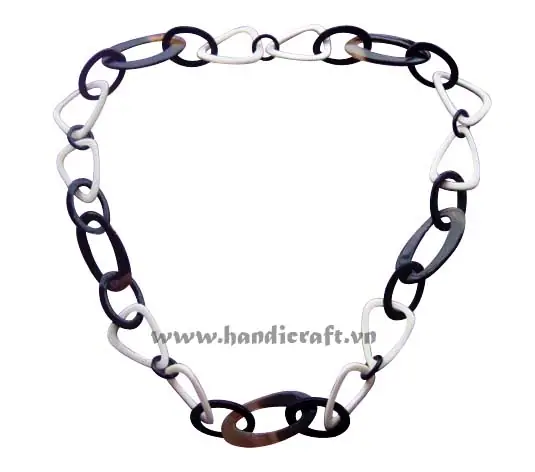 Black & White Horn Necklace HD10361, handmade buffalo horn jewelry