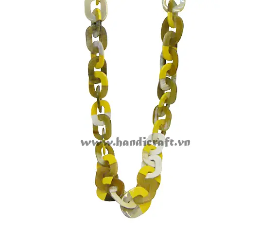 Oval Long Horn Necklace with Lacquer HD10375, handmade buffalo horn jewelry