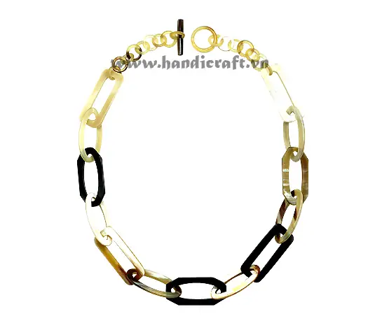 Short Oval Horn Necklace HD10380, handmade buffalo horn jewelry