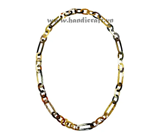Small Oval & Round Horn Necklace HD10381, handmade buffalo horn jewelry