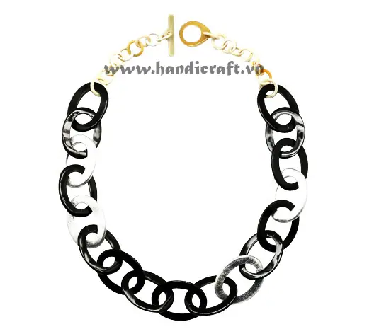 Black Oval Horn Necklace HD10412, handmade buffalo horn jewelry