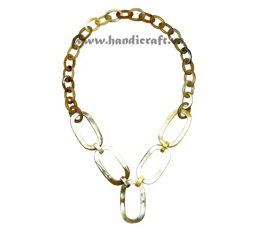Small & Large Oval Horn Necklace HD10418, handmade buffalo horn jewelry