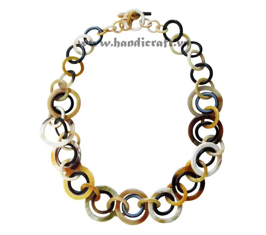 Double Horn Links Necklace HD10434, handmade buffalo horn jewelry