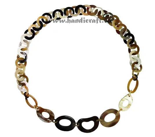 Small Round Horn Natural Necklace HD10437, handmade buffalo horn jewelry