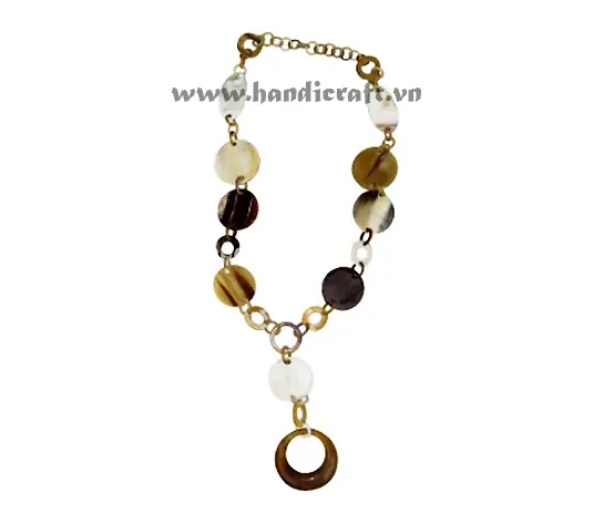 Round Horn Natural Necklace HD10447, handmade buffalo horn jewelry