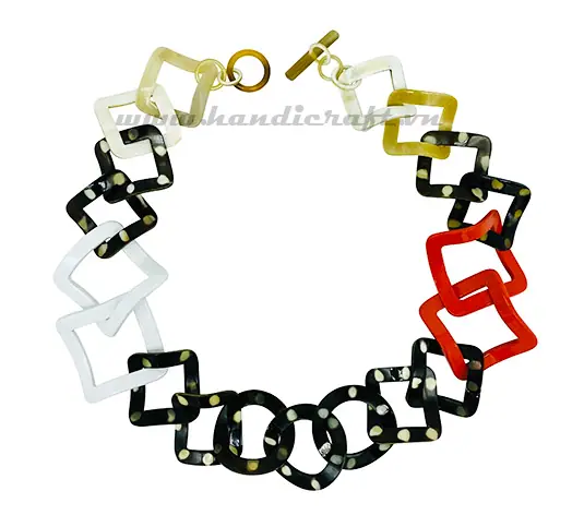 Square Horn with Lacquer Necklace HD10448, handmade buffalo horn jewelry